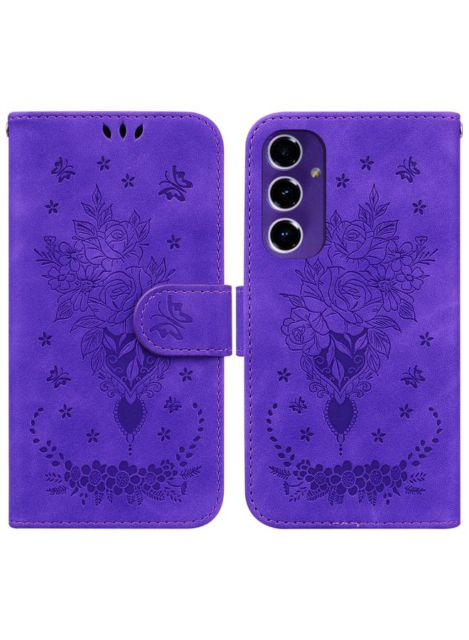S-TOP Case For Samsung Galaxy A16 5G Butterfly Rose Embossed Leather Phone Case - Image 1
