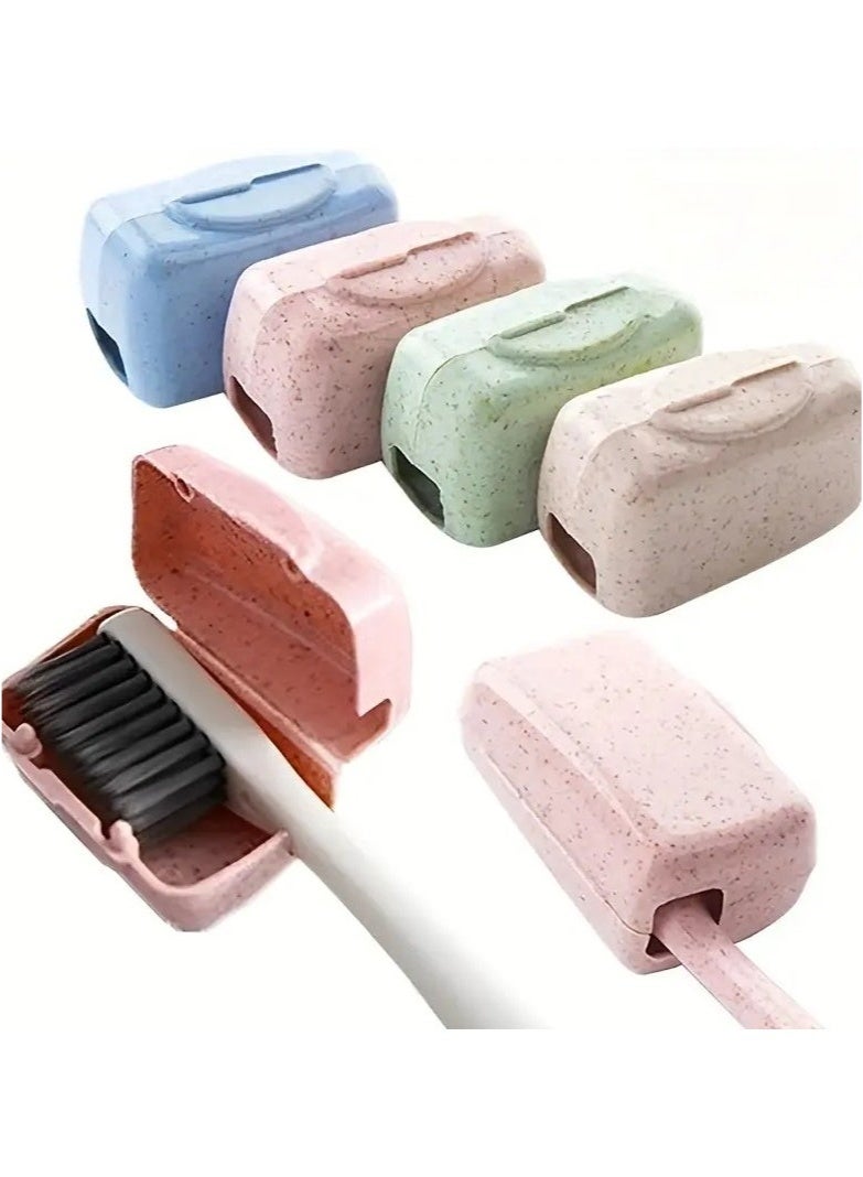 ٤ قطع من أغطية رؤوس فرشاة الأسنان، حافظة حماية محمولة لحامل فرشاة الأسنان، مناسبة للسفر والتخييم والحمام. - Image 1