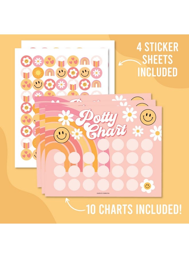 Hadley Designs Retro Potty Training Chart for Toddler Girls - Potty Training Sticker Chart for Girls, Sticker Chart for Kids Potty Training Reward Chart, Kids Reward Chart - Image 3