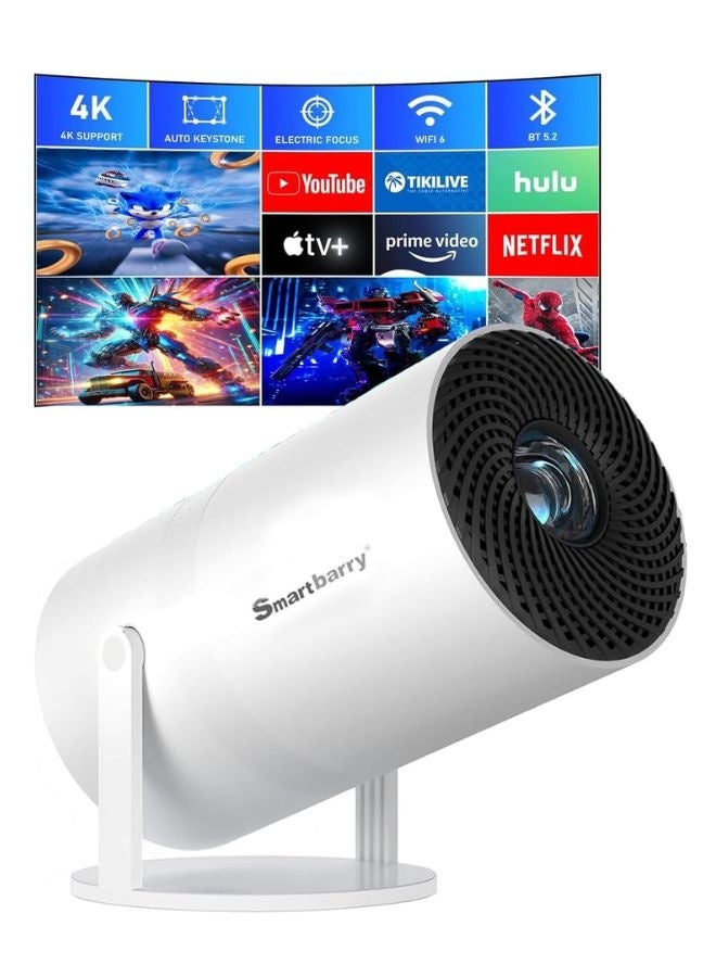 Smartberry Smartbarry 4K 1080P Mini Projector with WiFi & Bluetooth Portable Premium Android OS Projector, 210° Rotatable Stand, Dust Removal & Heat Dissipation Design for Home Theater, Office, Gaming and Business  - Image 5