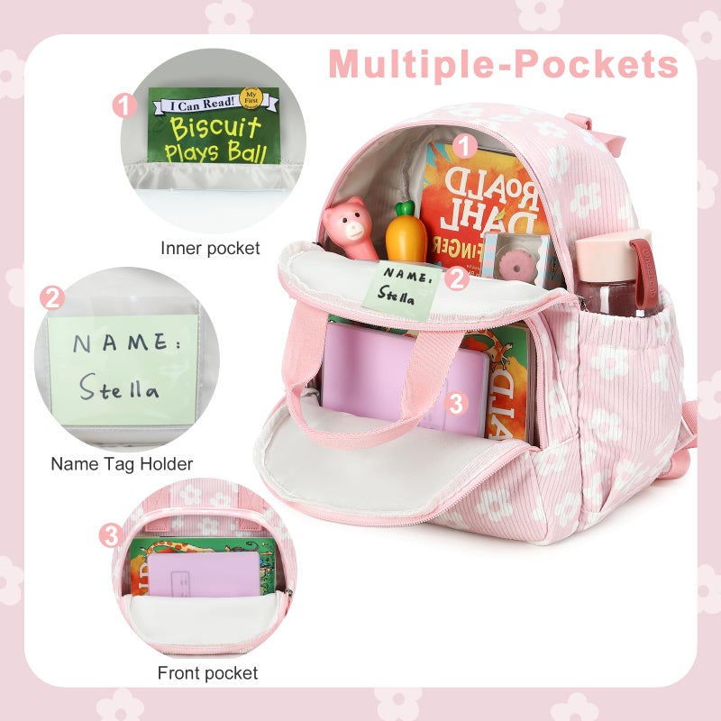 Bluboon Toddler Backpack for Girls Boys 2-4 Cute 12" Preschool Kindergarten Backpacks Kids Daycare Bags School Trave, toddler girl gifts, 3 Year Old Girl Gifts - Image 4