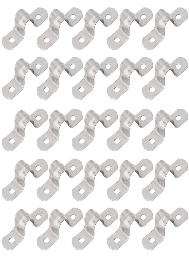 ISPINNER 25pcs M10 Stainless Steel Rigid Pipe Strap for 3/8 Inch Hose OD, 2 Holes Cable U Bracket Clamp Hanger Tube Strap Tension Clips - Image 1