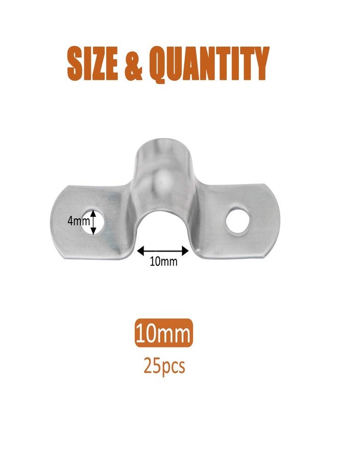 ISPINNER 25pcs M10 Stainless Steel Rigid Pipe Strap for 3/8 Inch Hose OD, 2 Holes Cable U Bracket Clamp Hanger Tube Strap Tension Clips - Image 2
