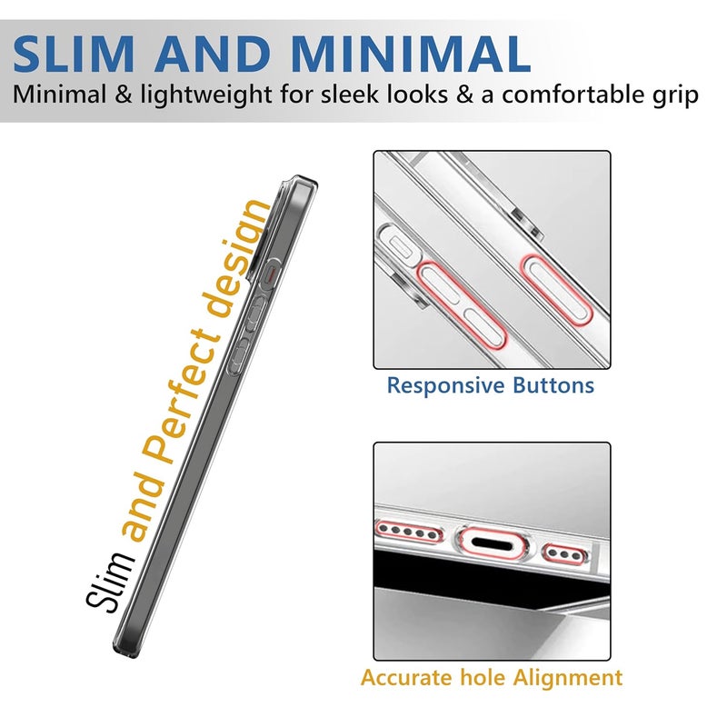 Cedo iPhone 15 Pro Max (6.7 Inch) Clear Case | Soft Flexible Slim-Fit | Full Body 360 Protection Shock Proof TPU Back Cover (Transparent) - Image 5