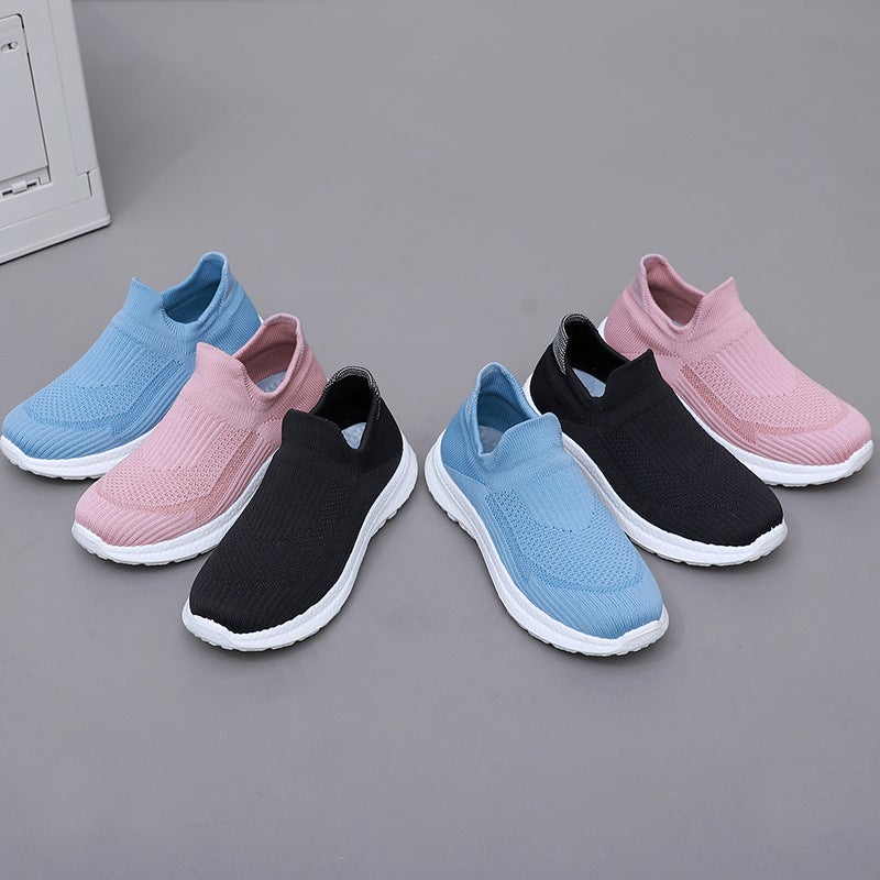 Shoes womens new spring and autumn fashion casual sneaker shoes wholesale breathable trend mesh fly woven sports womens shoes Black [female]] - Image 5