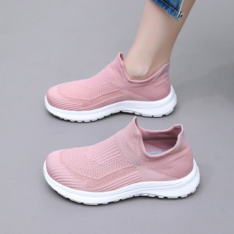 Shoes womens new spring and autumn fashion casual sneaker shoes wholesale breathable trend mesh fly woven sports womens shoes Black [female]] - Image 3