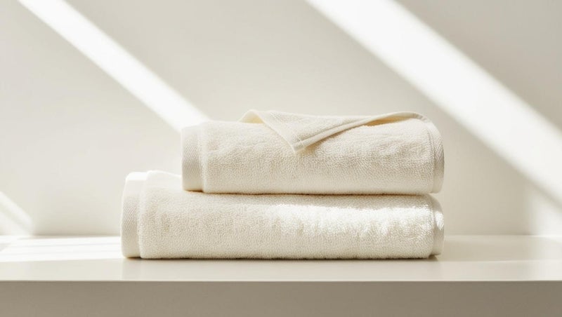 MERARO Cotton 405 GSM Hand Towel Set of 2 Extra Soft Absorbent Large Size Hand Towels for Men Women Highly Absorbent Quick Dry for Home Beach Gym Salon Napkin Pool Size 53cm x 35cm White - Image 4