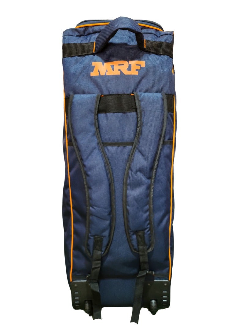 MRF MRF VK 18 Senior Cricket Kit Bag with Wheels – Large Capacity Backpack with Multiple Compartments – Orange Blue  - Image 5