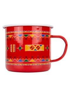 AL SANIDI Al-Qatt Al-Asiri inscription cup, Coffee cup for trips and travel, Red, 700 ml  - Image 1