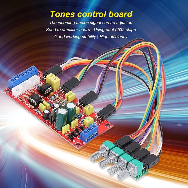 مضخم أولي NE5532، لوحة تحكم في مستوى الصوت PCB، وحدة مضخم طاقة مع تحكم في نغمات الصوت العالي والمتوسط والمنخفض لأنظمة الصوت المختلفة - Image 3