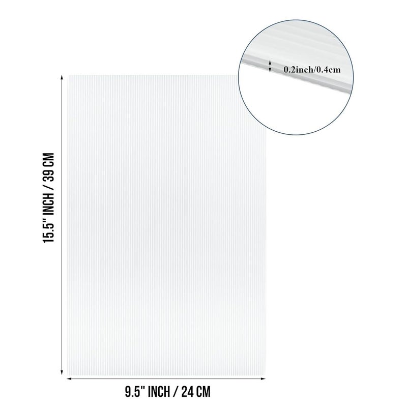 SINGHAL Plastic Corrugated Sheet White, 5mm Thick, 24x39 cm | Multipurpose PP Sheet for DIY Projects, Signage, School Use, Craft, Packaging | Reusable & Waterproof (39x24 CM, 12, Piece) - Image 4