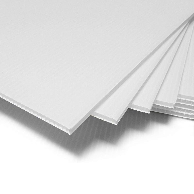 SINGHAL Plastic Corrugated Sheet White, 5mm Thick, 24x39 cm | Multipurpose PP Sheet for DIY Projects, Signage, School Use, Craft, Packaging | Reusable & Waterproof (39x24 CM, 12, Piece) - Image 1