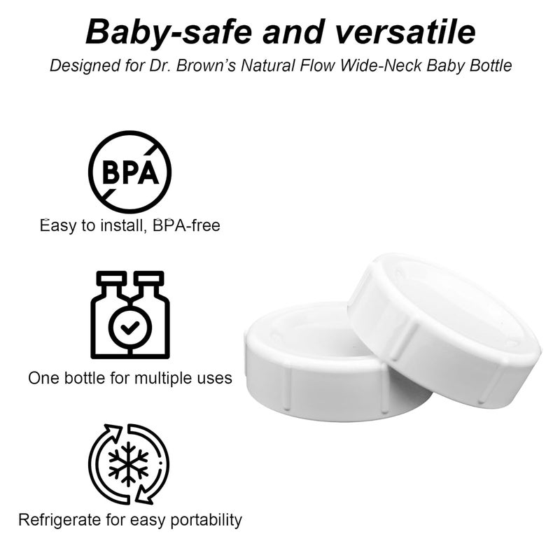 lasuroa 6 قطع أغطية زجاجات الأطفال لزجاجات دكتور براون خالية من BPA أغطية زجاجات للسفر والتخزين قطع بديلة متوافقة مع زجاجات دكتور براون ذات العنق العريض - Image 3