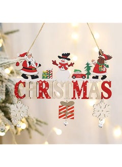 The Bros Christmas Decor, Hanging Ornaments, Wood Door Hanger,Seasonal Interchangeable Christmas Sign for Front Door Decor, Christmas Sign with Holiday Pieces for Farmhouse Front Porch Decor,Gifts (Christmas) 