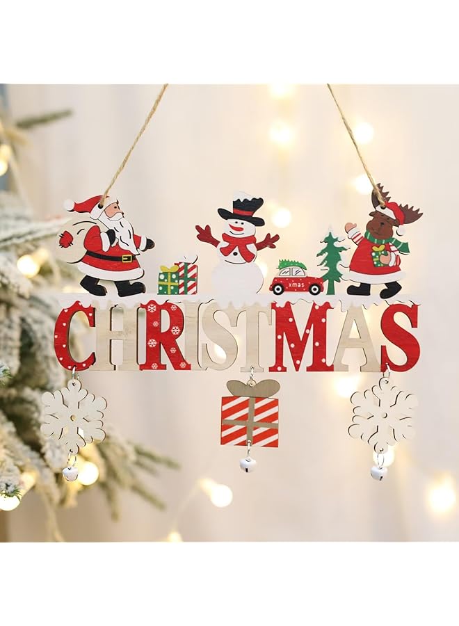 زينة عيد الميلاد، زينة معلقة، شماعة باب خشبية، لافتة عيد الميلاد القابلة للتغيير للموسم لتزيين الباب الأمامي، لافتة عيد الميلاد مع قطع العطلات لتزيين الشرفة الأمامية للمنزل الريفي، هدايا (عيد الميلاد)