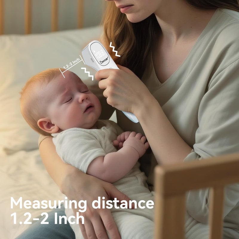 Berrcom Non Contact Infrared Thermometer Digital Forehead Thermometer for Adults and Kids Temperature Thermometer 3 in 1 with Fever Alert Touchless Baby Thermometer Large LED Display - Image 3