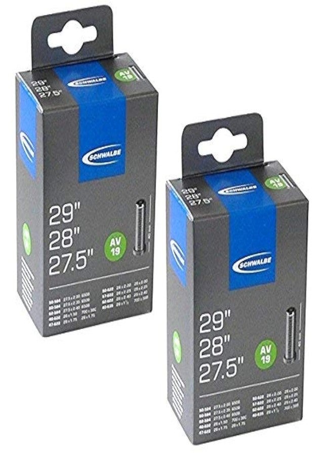 أنابيب داخلية شوالبي AV19 للدراجات الجبلية - 29"/28"/27.5"/650B، صمام شرايدر (عبوة 2)