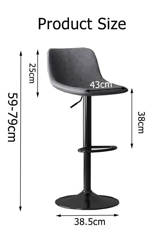 JOGAMS Bar Chairs Set of 2 Bar Chairs Bar Stool Height Adjustable 360° Swivel Kitchen Dinning Chair Modern Counter Chairs with Backrest and Footrest for Home Kitchen Cafe Parlor - Image 2