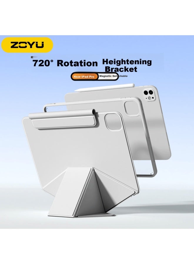 Zoyu Compatible With A16 Chip Ipad 11/10 Protective Case Magnetic Detachable Elevated Stand Tablet Cover Haze Gray - Image 2