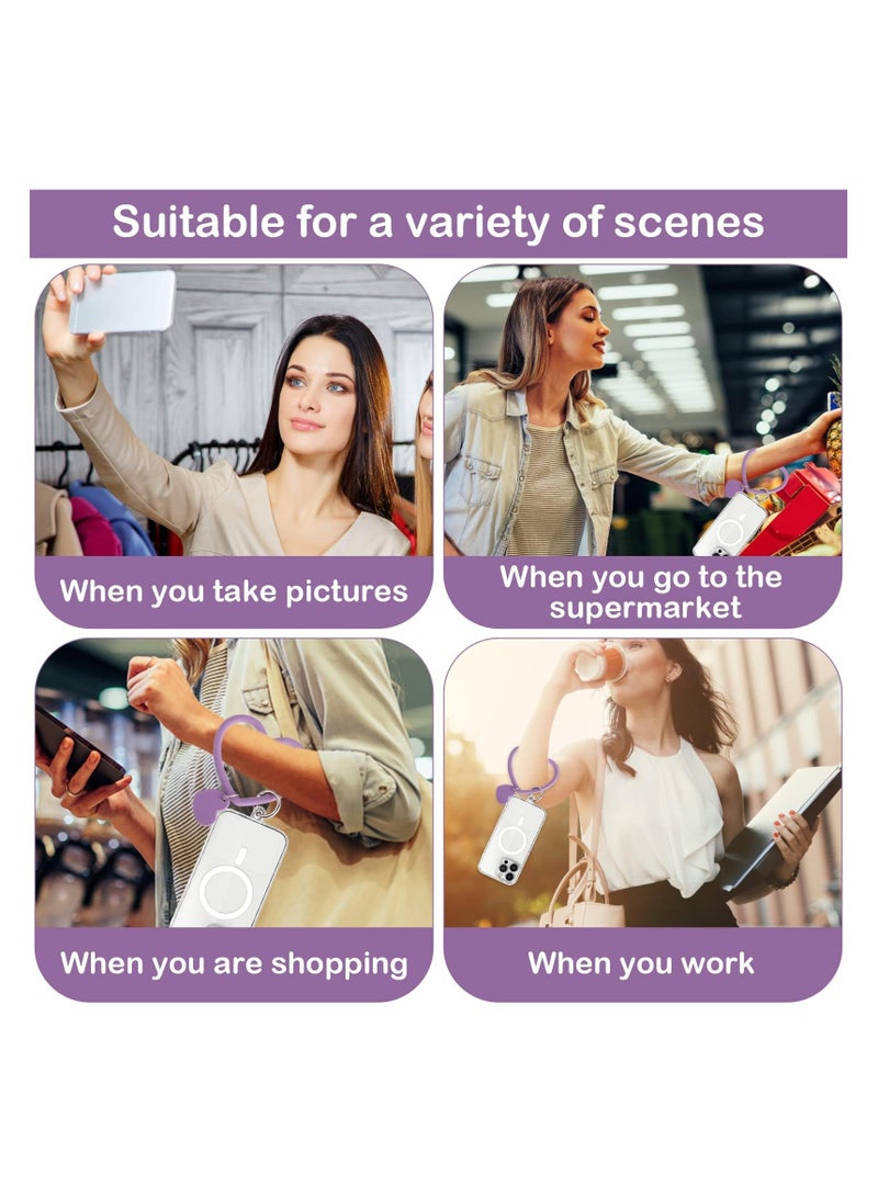 SOLARAE Heart Loop Phone Lanyard with Key Chain Holder, Versatile & Comfortable Smartphone Wrist Strap, Ideal for Outdoor Activities, Compatible with Most Smartphones, 4packs Back Patch Included - Image 5