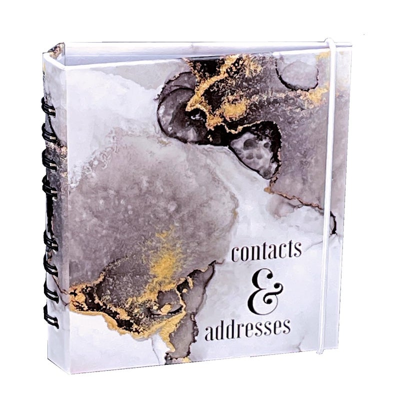 Meadowsweet Kitchens Address Book - Black Agate Design with Alphabetical Tabs & Removable Entry Cards - Image 5