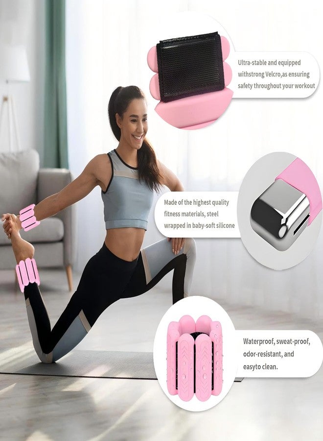 Smlper Ankle Weights Set of 2(0.5/1/2 lb Each) - Ankle Weights for Women, Adjustable Wrist Weights with Premium Silicone for Gym, Pilates, Yoga, Running, Swimming - Image 2