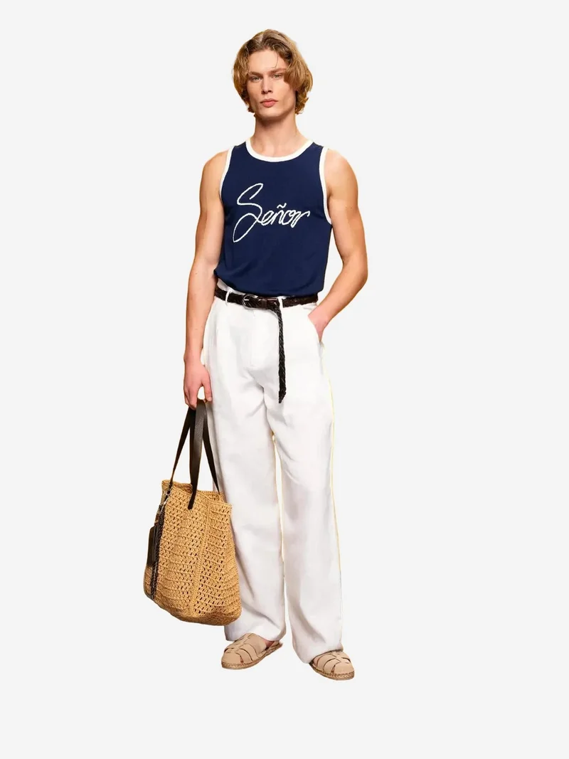 جيستو GIESTO Slim Fit Sleeveless Crew Neck Cotton T-Shirt