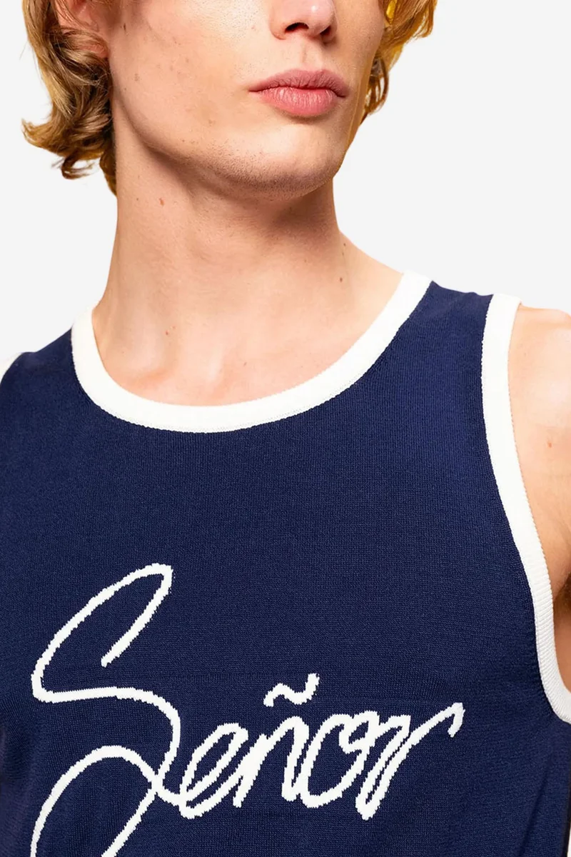 Giesto Navy Blue GIESTO Slim Fit Sleeveless Crew Neck Cotton T-Shirt for Men | Best Price UAE