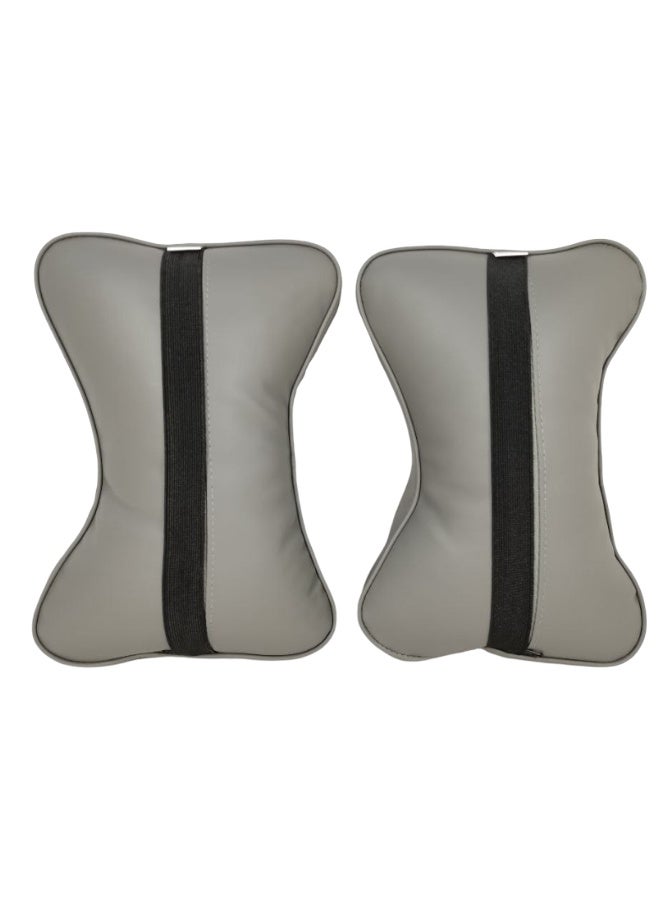 MOB 2PCS Car Neck Rest Pillows – Memory Foam Head Support Cushion, Soft PU Leather, Breathable, Ergonomic Design for Car, Office, Travel & Long Drive Comfort - Image 3