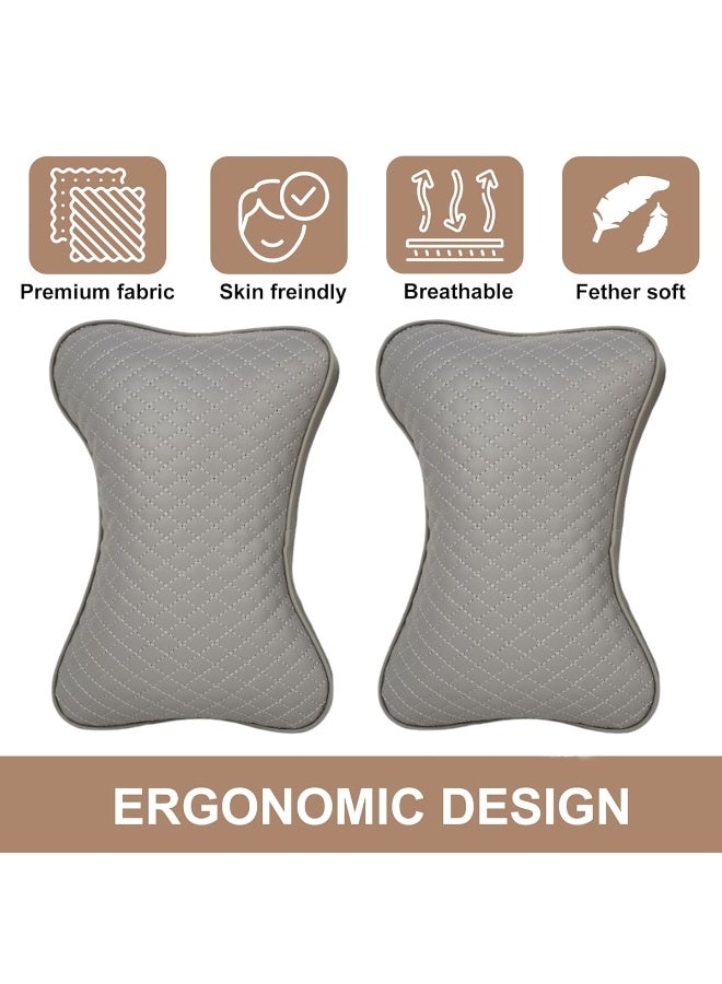 MOB 2PCS Car Neck Rest Pillows – Memory Foam Head Support Cushion, Soft PU Leather, Breathable, Ergonomic Design for Car, Office, Travel & Long Drive Comfort - Image 5