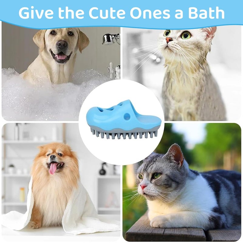 Qpets® Pet Bathing Brush, Silicone Dog & Cat Brush, 2 In 1 Innovative Slipper Design Pet Bite Toy With Rotatable Handle & Massage Nubs for Grooming & Relaxation - Image 5