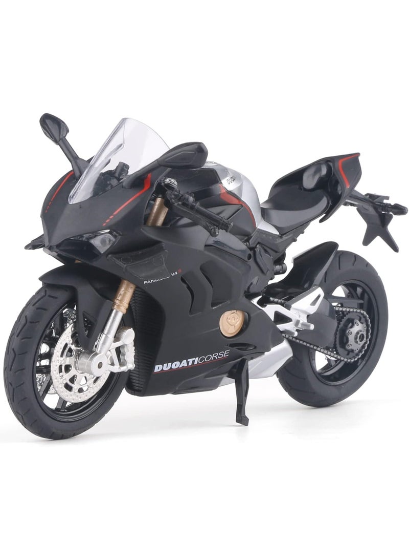 هالامودو 1:12 سباكة الدراجة النارية موديل، محاكاة سباكة الدراجة النارية نموذج مع الصوت والضوء، الخلفية وظيفة كول لعبة الدراجة النارية، مجموعة زينة الدراجة النارية لعبة، هدية مثالية للأطفال الأولاد الفتيات، لمجموعة وعرض، الأسود، 17.5*6.5*9 سم - Image 1