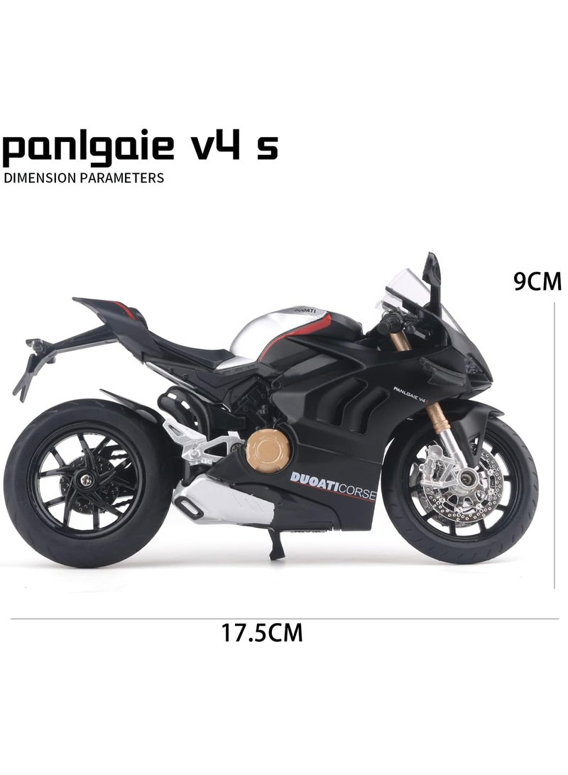 هالامودو 1:12 سباكة الدراجة النارية موديل، محاكاة سباكة الدراجة النارية نموذج مع الصوت والضوء، الخلفية وظيفة كول لعبة الدراجة النارية، مجموعة زينة الدراجة النارية لعبة، هدية مثالية للأطفال الأولاد الفتيات، لمجموعة وعرض، الأسود، 17.5*6.5*9 سم - Image 2