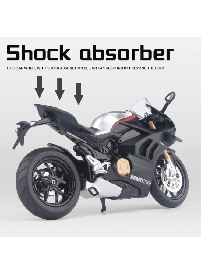 هالامودو 1:12 سباكة الدراجة النارية موديل، محاكاة سباكة الدراجة النارية نموذج مع الصوت والضوء، الخلفية وظيفة كول لعبة الدراجة النارية، مجموعة زينة الدراجة النارية لعبة، هدية مثالية للأطفال الأولاد الفتيات، لمجموعة وعرض، الأسود، 17.5*6.5*9 سم - Image 5