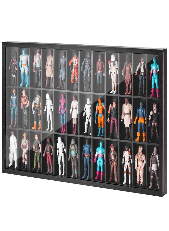 DisplayMore Wooden Display Case for Action Figures, Wall Mounted Collectors Showcase,Fit for Star Wars / GI Joe / Marvel Action Figure Toy (Fit for 3.75 inch Action Figure(36 Compartments)) - Image 1