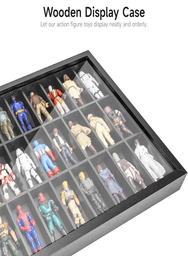 DisplayMore Wooden Display Case for Action Figures, Wall Mounted Collectors Showcase,Fit for Star Wars / GI Joe / Marvel Action Figure Toy (Fit for 3.75 inch Action Figure(36 Compartments)) - Image 3