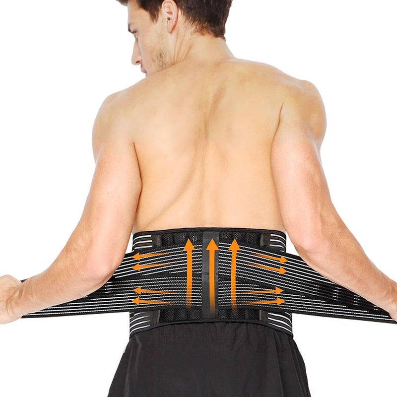 TriLink Low Back Support Belt for Women and Men Lumbar Support Brace with Reinforcing Springs and Dual Adjustment Straps and Breathable Fabric Perfect for Lifting Working and Everyday ComfortL - Image 1