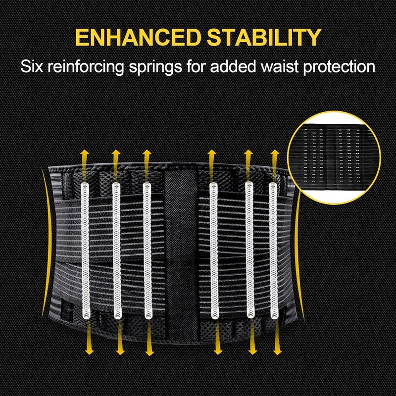 TriLink Low Back Support Belt for Women and Men Lumbar Support Brace with Reinforcing Springs and Dual Adjustment Straps and Breathable Fabric Perfect for Lifting Working and Everyday ComfortL - Image 3