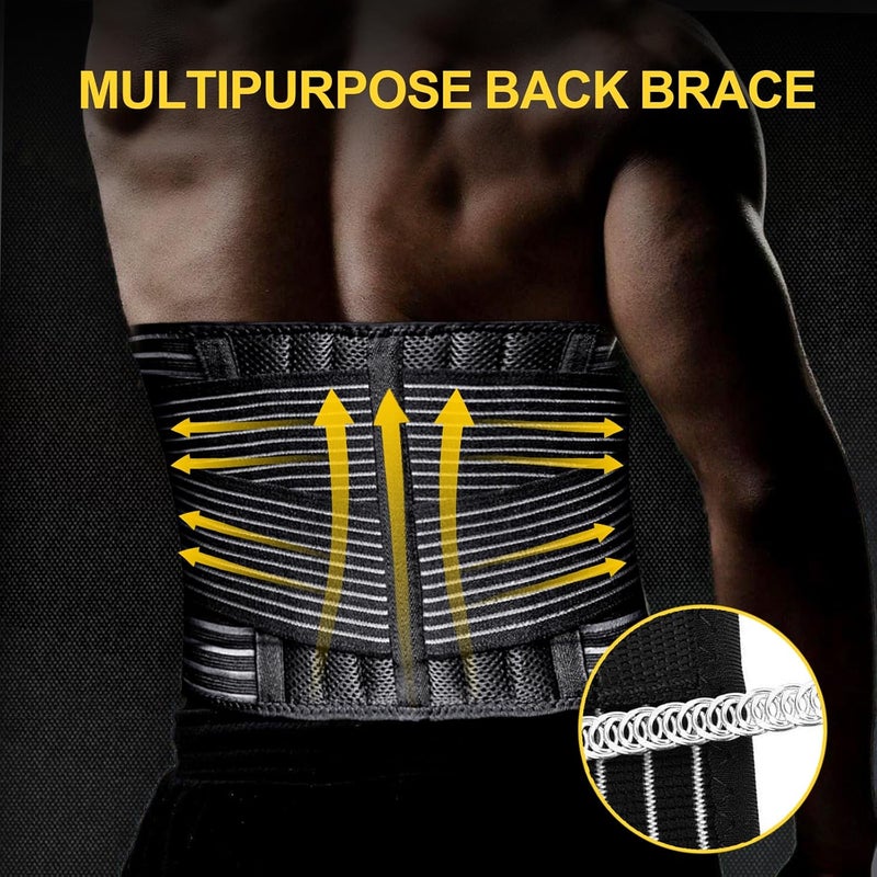 TriLink Low Back Support Belt for Women and Men Lumbar Support Brace with Reinforcing Springs and Dual Adjustment Straps and Breathable Fabric Perfect for Lifting Working and Everyday ComfortL - Image 2