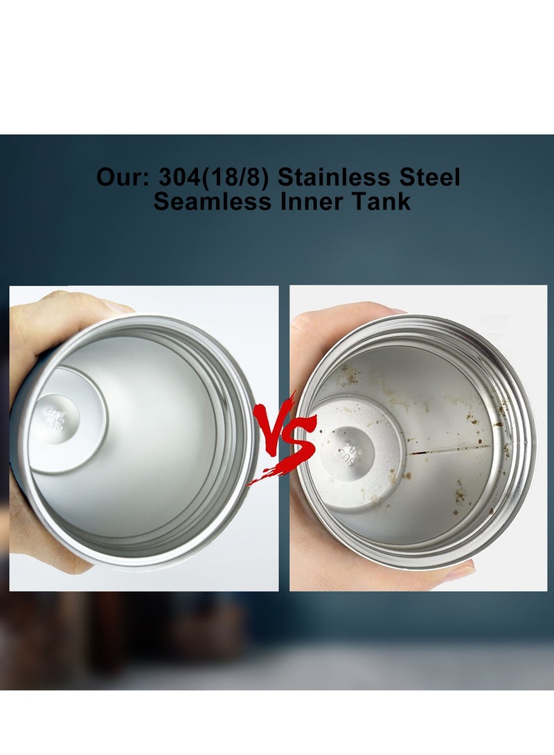 ROEIEIS 2Pcs Insulated Coffee Travel Mug 510ml Stainless Steel Vacuum Coffee Cup Leakproof with Screw Lid Double Wall Coffee Tumbler Reusable Thermal Cup for Hot/Iced Beverage - Image 5