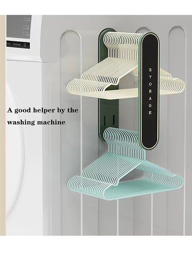 Loquat Coat Hanger Organizer non perforated wall mounted clothes hanger storage rack green - Image 3