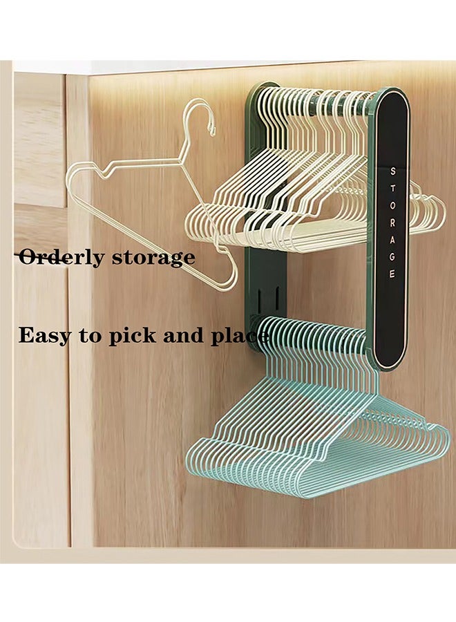 Loquat Coat Hanger Organizer non perforated wall mounted clothes hanger storage rack green - Image 4