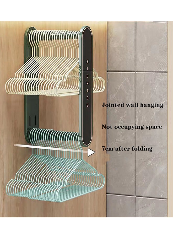 Loquat Coat Hanger Organizer non perforated wall mounted clothes hanger storage rack green - Image 2