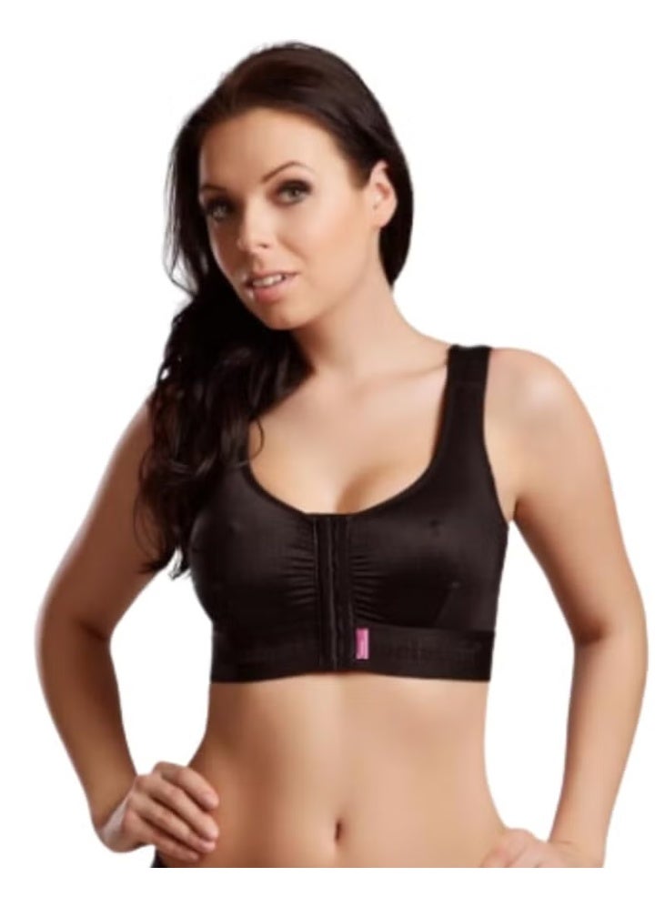 LIPOELASTIC PI Extra - Mastectomy Bra, Surgical Bra, Post-Surgery Bra, Compression Bra for Women Post-Surgery Front Closure Black - Image 1