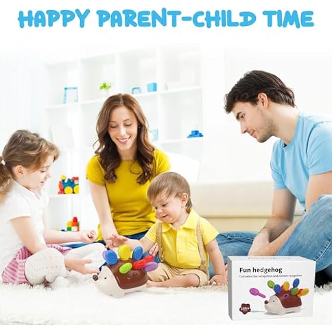 PLUG-IN GAME FROM 1 YEAR, HEDGEHOG MONTESSORI TOY BABY FROM 1-3 YEARS, MOTOR SKILLS TOY TRAINS HAND-EYE COORDINATION TODDLER LEARNING TOY CHILDREN'S TOY GIFT 1 YEAR BOY GIRL - Image 5