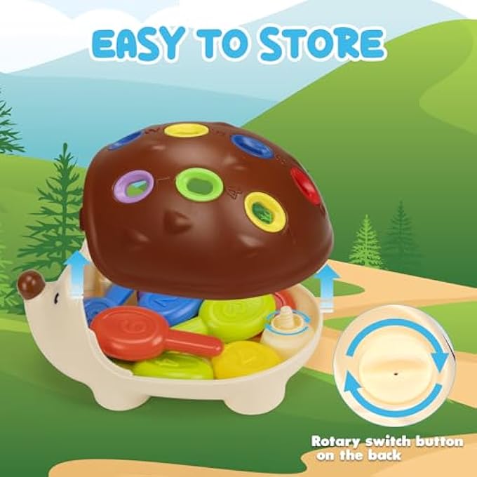 PLUG-IN GAME FROM 1 YEAR, HEDGEHOG MONTESSORI TOY BABY FROM 1-3 YEARS, MOTOR SKILLS TOY TRAINS HAND-EYE COORDINATION TODDLER LEARNING TOY CHILDREN'S TOY GIFT 1 YEAR BOY GIRL - Image 4