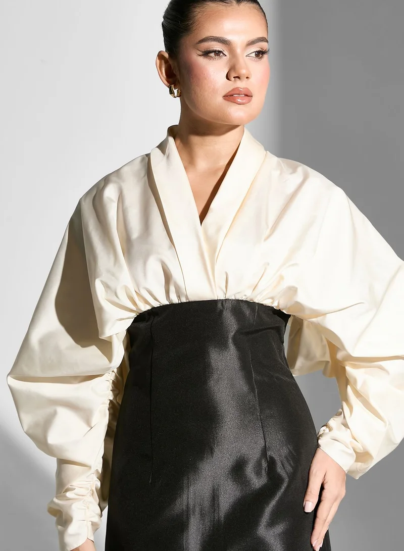 Namshi x Color Block A-line Gown