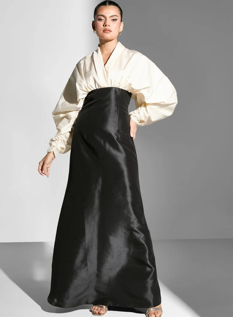 Namshi x Color Block A-line Gown