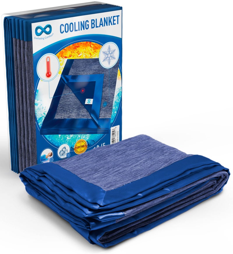 Everlasting Comfort Cooling Blanket for Hot Sleepers - Dual-Sided Summer Blanket - Lightweight Summer Blanket for Sleeping & Night Sweats (60"x80") - Image 1