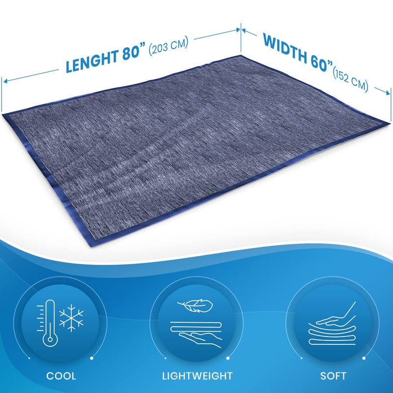 Everlasting Comfort Cooling Blanket for Hot Sleepers - Dual-Sided Summer Blanket - Lightweight Summer Blanket for Sleeping & Night Sweats (60"x80") - Image 5